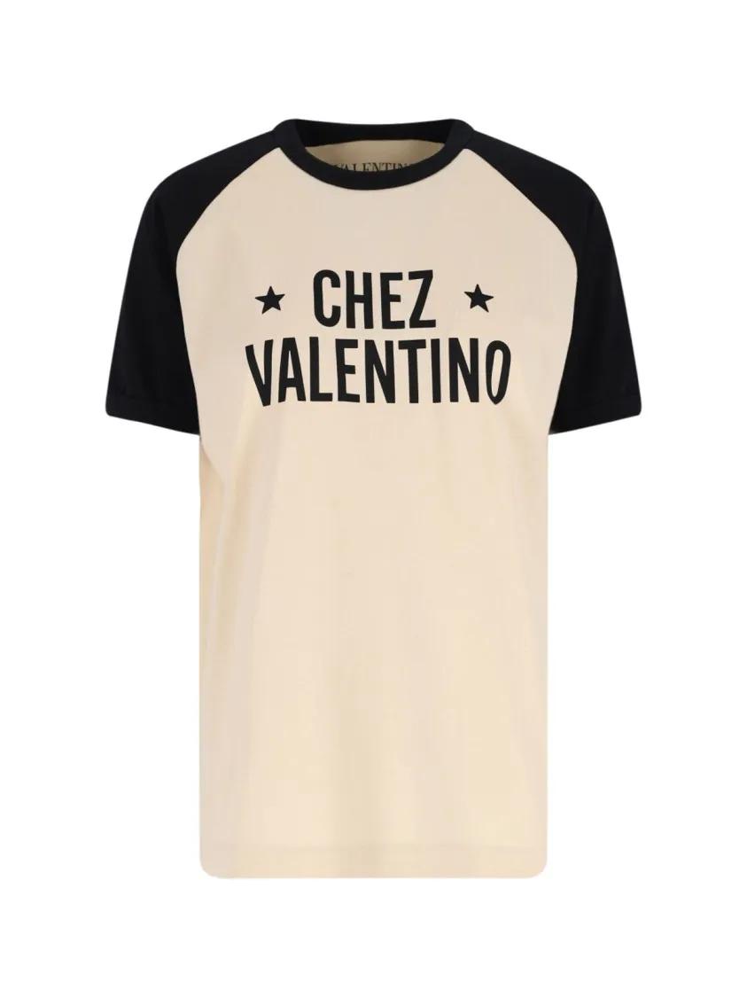 Thumbnail - Valentino Garavani - "Chez" T-Shirt – Off-White - Größe XL - beige