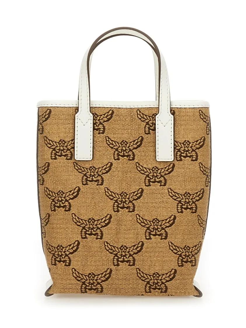 MCM Shoppers & Totes Structured Tote Bag With Distinctive Embroidery in bruin