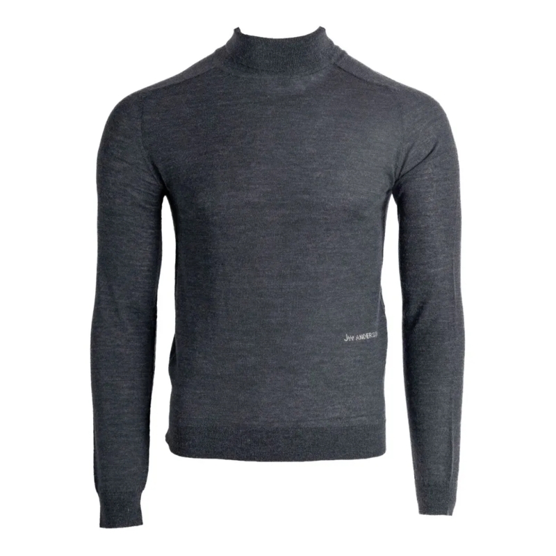 J.W.Anderson Pull Fitted High-Neck Knitwear Sweater With Subtle Deta Grey