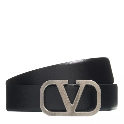 Valentino Garavani V-Logo Belt Black Ledergürtel
