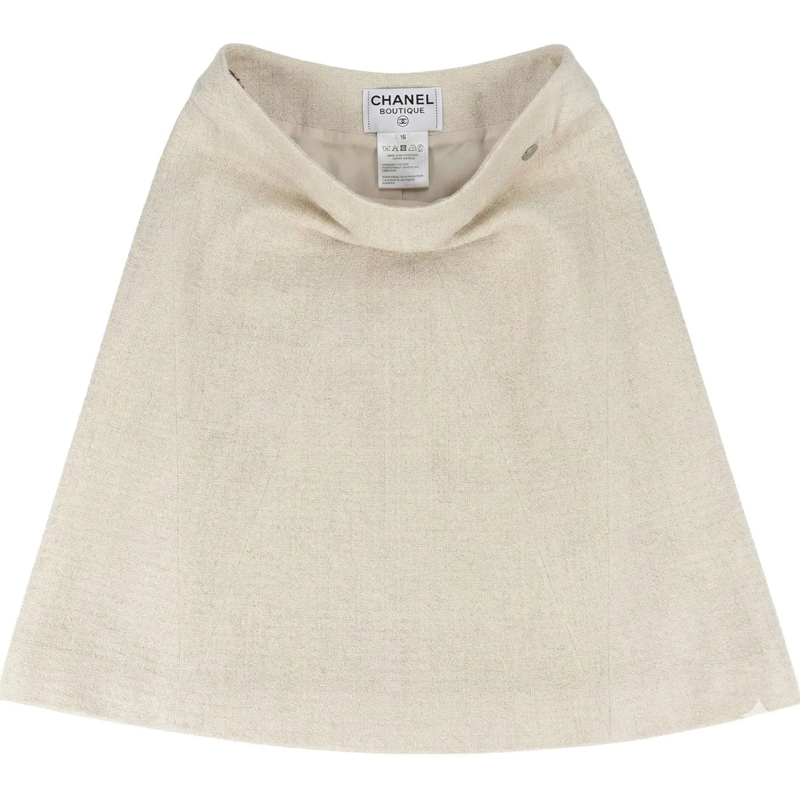 Chanel Midirock Chanel Glitter Tweed Skirt (DE34 / FR36) grün