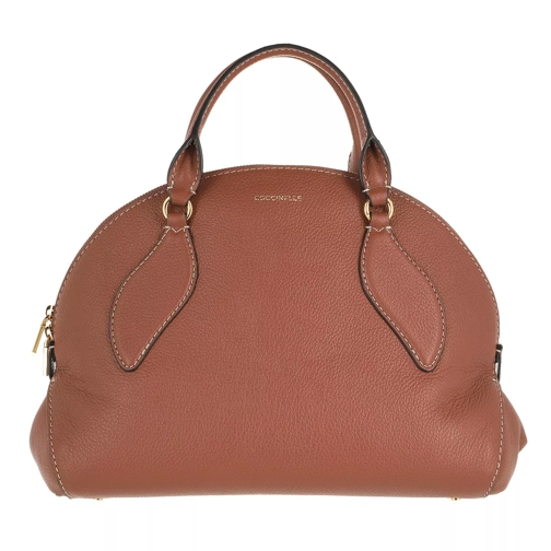 Coccinelle Colette Handbag Grained Leather Cinnamon Bowling Bag