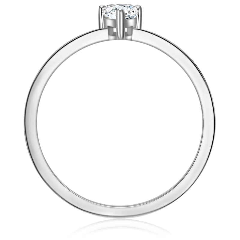 Trilani Ring Sterling Silber Ring Zirkonia Herz silber(Image 3)