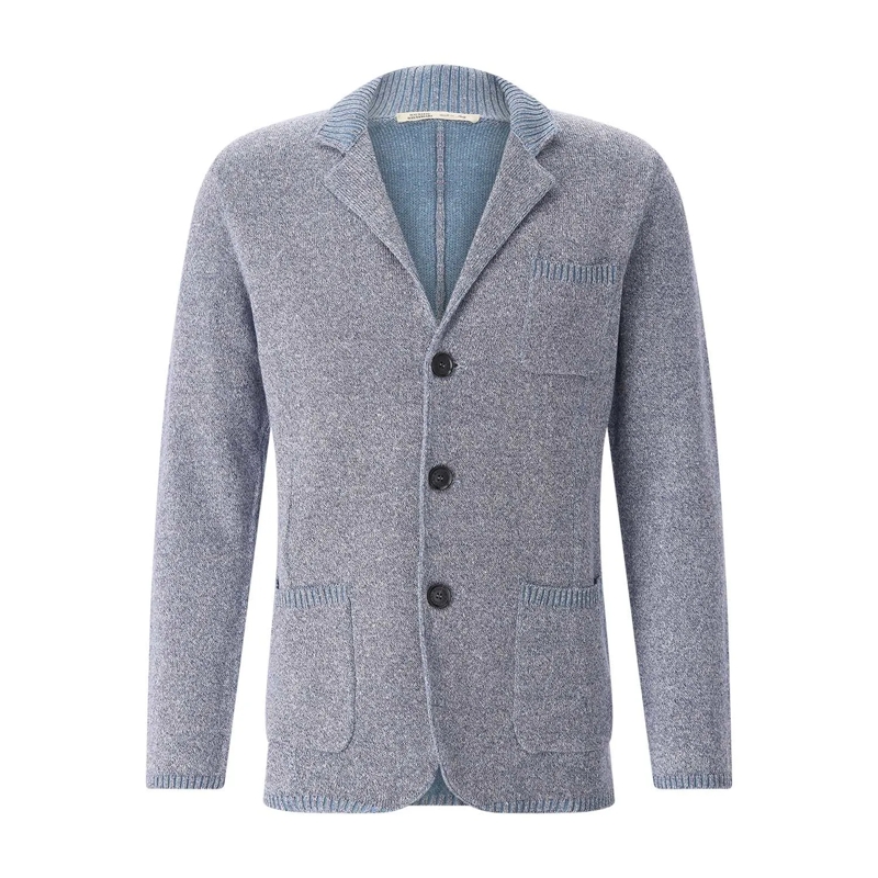 Maurizio Baldassari Colbert Strickjacke mit Seide blau