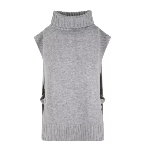 Vince Poncho Turtleneck Sweater Grey 