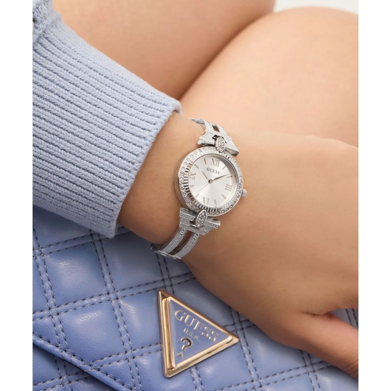 Guess Quarzuhr Quarz-Analoguhr Delphine silber(Image 5)