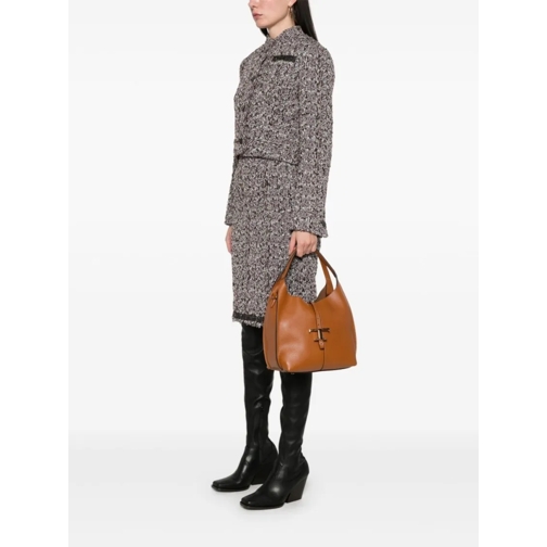Tod's Sac à bandoulière Brown Structured Pebbled Handbag With T-Clasp And  Brown (Image 6)