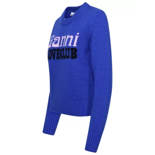 GANNI Blue Wool Blend Sweater Blue 