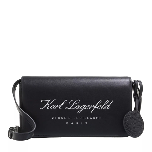Karl Lagerfeld Hotel Karl Flap Shb Tech Leath Black Crossbody Bag