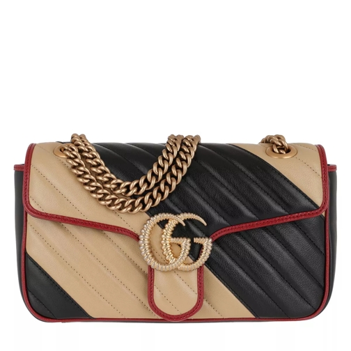 Gucci GG Marmont Small Shoulder Bag Beige/Black Crossbody Bag