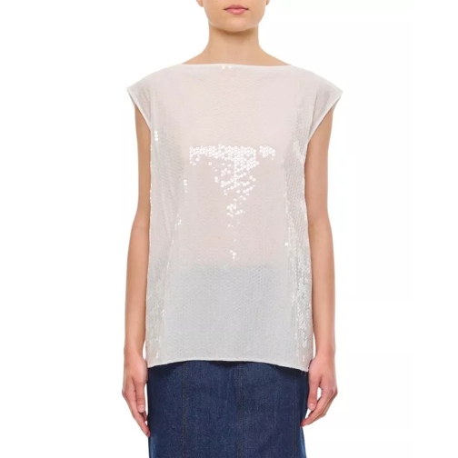Junya Watanabe Embroidered Sequins Top White 