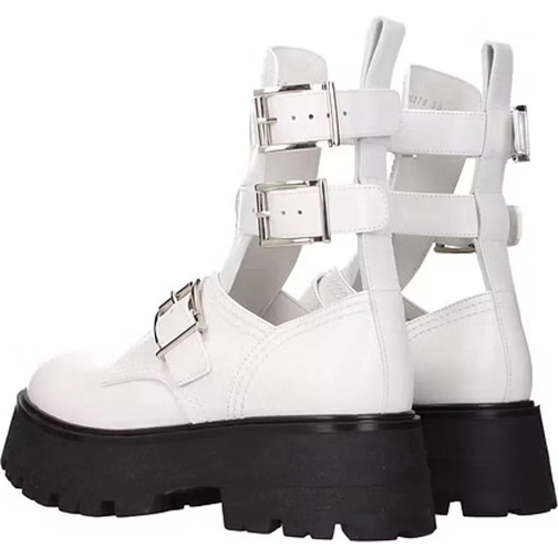 Alexander McQueen Botte Alexander Mcqueen Leather Ankle Boots weiß (Image 3)