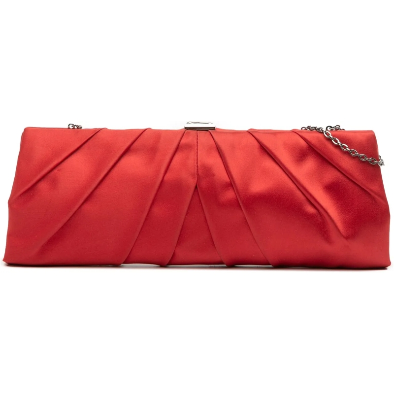 Valentino Garavani Sac à bandoulière Satin Pleated Chain Evening Clutch rot