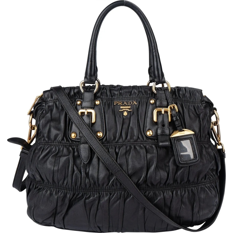 Prada Schultertasche Prada Quilted Leather City Handbag schwarz