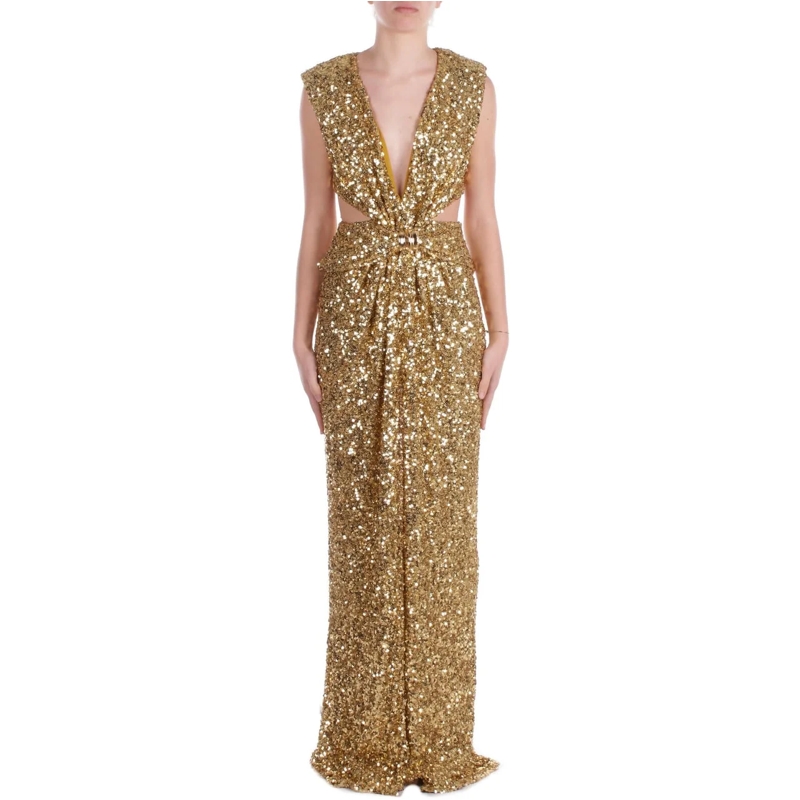 Elisabetta Franchi Midikleid Dresses Curry gelb