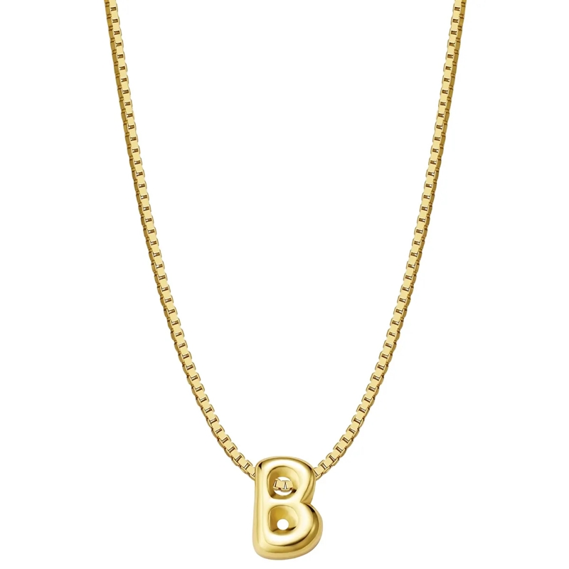 Glanzstücke München Mittellange Halskette Sterling Silber Halskette Buchstabe B gold