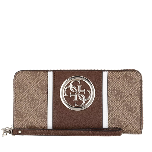 Guess Open Road Wallet Large Zip Around Brown Portefeuille continental