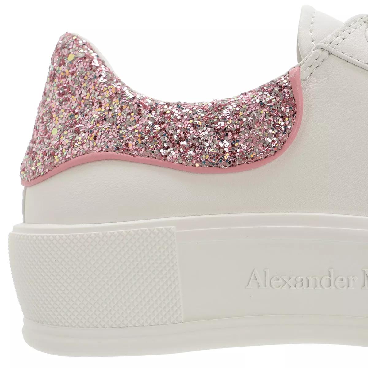 Alexander McQueen Deck Lace Up Plimsole Sneaker White Rose Low