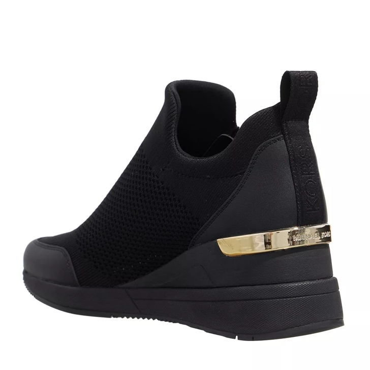 Michael Kors Willis Wedge Trainer Black Low Top Sneaker