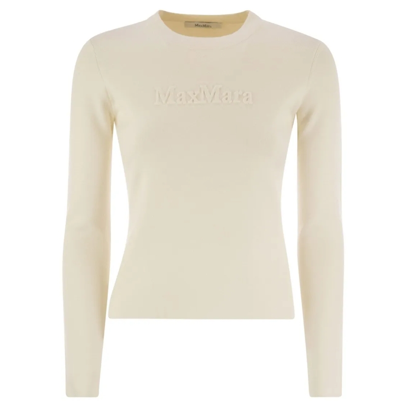 Max Mara Pullover Ticino - Viscose And Wool Yarn Sweater Neutrals