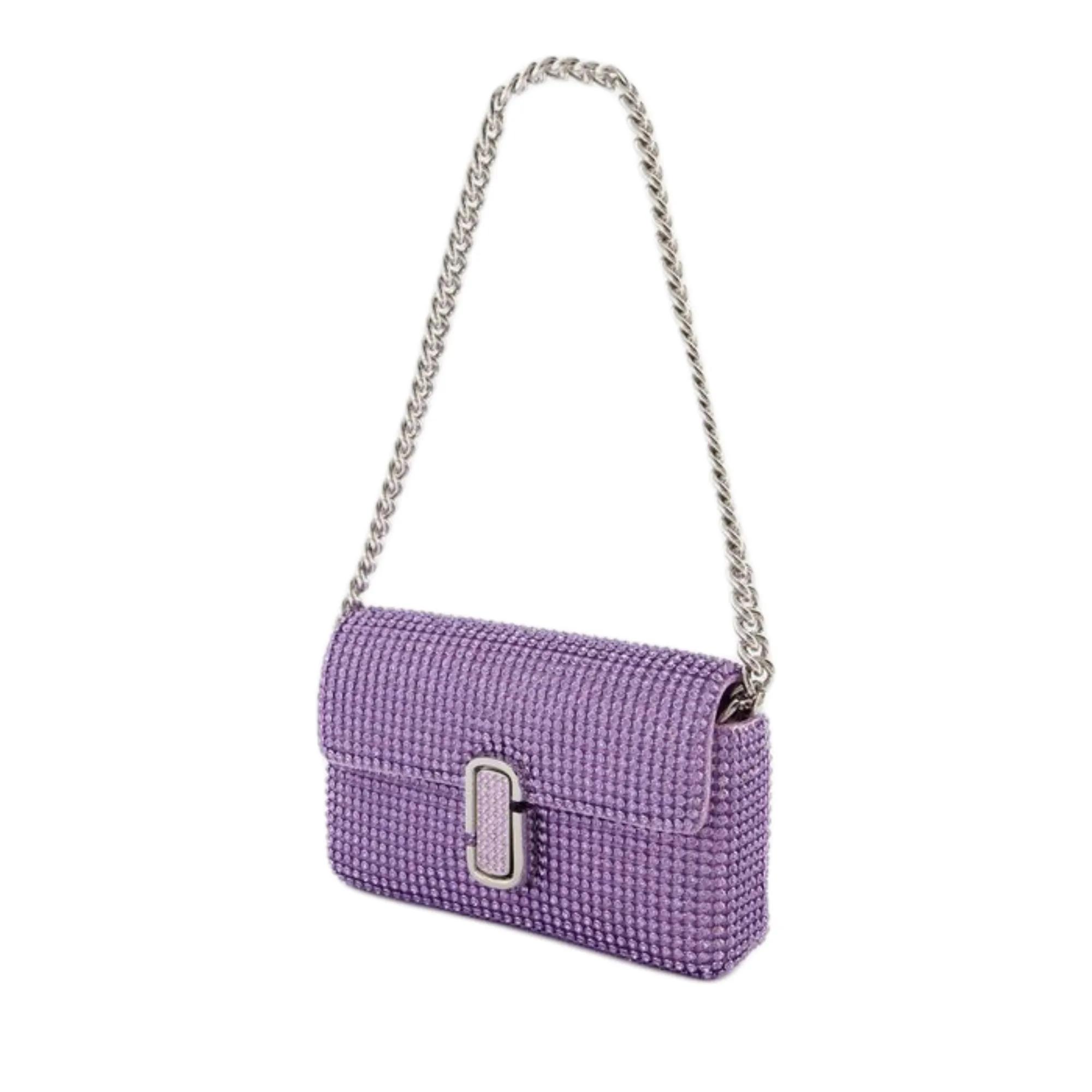 Marc Jacobs Crossbody bags The Rhinestone J Marc Logo Mini Shoulder Bag in paars