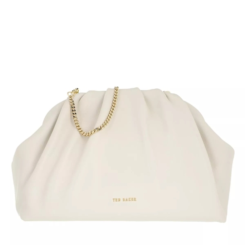 Ted Baker Abyo Gathered Leather Clutch Bag Ivory Clutch