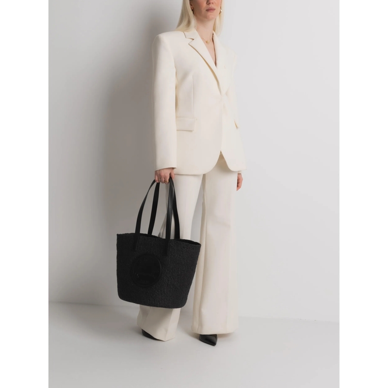 Chloé Shoulder Bag Raffia Shoulder Bag Black