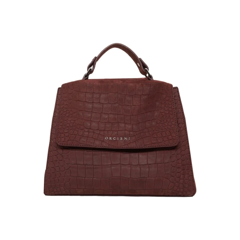 Orciani Crossbody Bag Crocodile-Effect Leather Tote Black