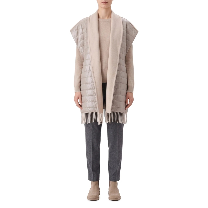 Herno Poncho Poncho aus Wolle & Kaschmir beige(Image 8)