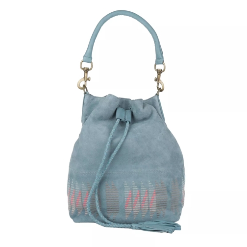 Liebeskind Berlin Debby Bucket Bag Embroidery/Suede Leather Blue Borsa a secchiello