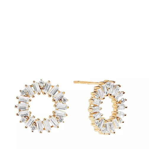 Sif Jakobs Jewellery Antella Circolo Earrings White Zirconia 18K Gold Plated Stud