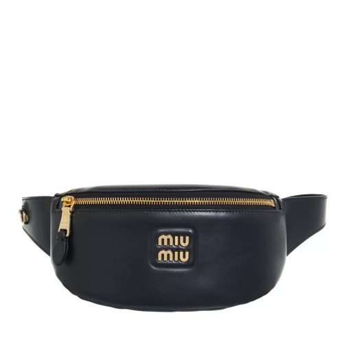 Miu Miu Cruise Shoulder Leather Belt Bag Black Cross body-väskor