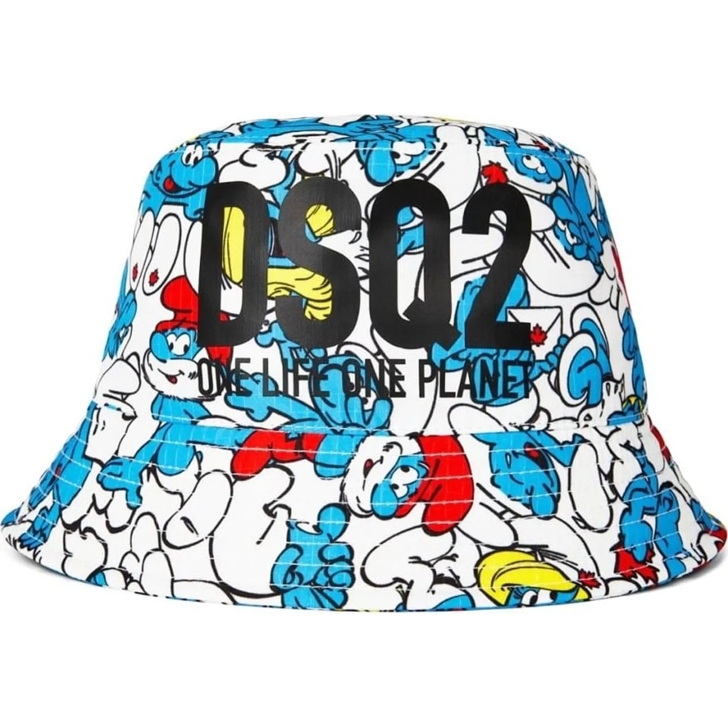 【送料&関税込】Dsquared2 Ivory Logo Bucket Hat Dsquared2 Ivory Logo Bucket Hat Dsquared2