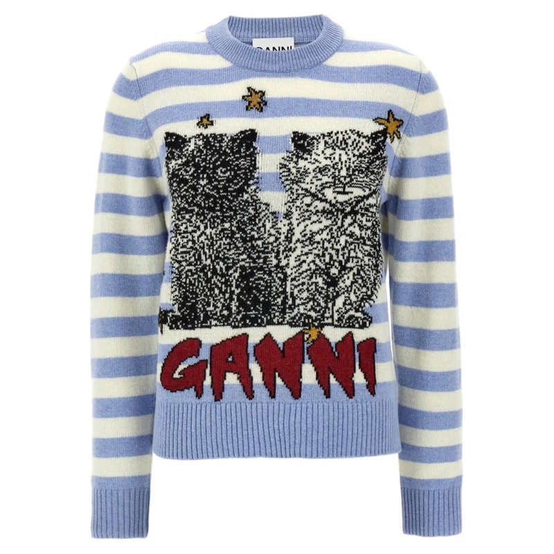 GANNI 'Cat' Sweater Blue | Pullover