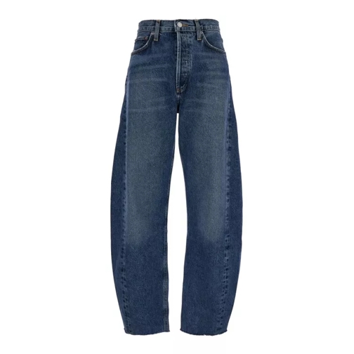 Agolde 'Luna' Blue Five-Pocket Jeans In Denim Blue 