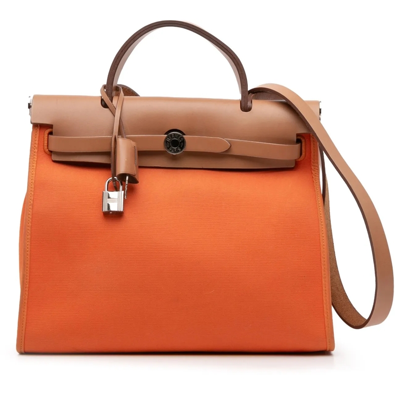Hermès Schultertasche Toile Herbag Zip 31 orange