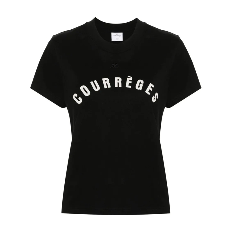 Courrèges T-shirt Cotton Jersey Top Black