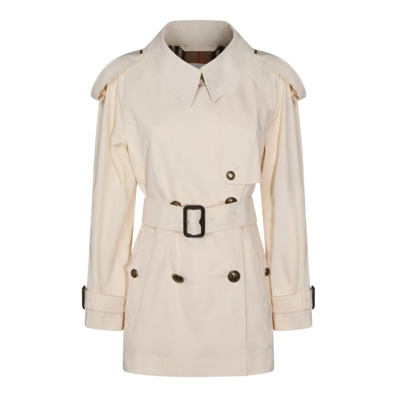 Burberry Bontjassen Double-Breasted White Cotton Trench Coat White