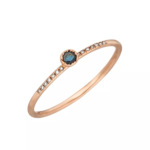 Leaf Ring Petite Blue Diamond Roségold Diamantring