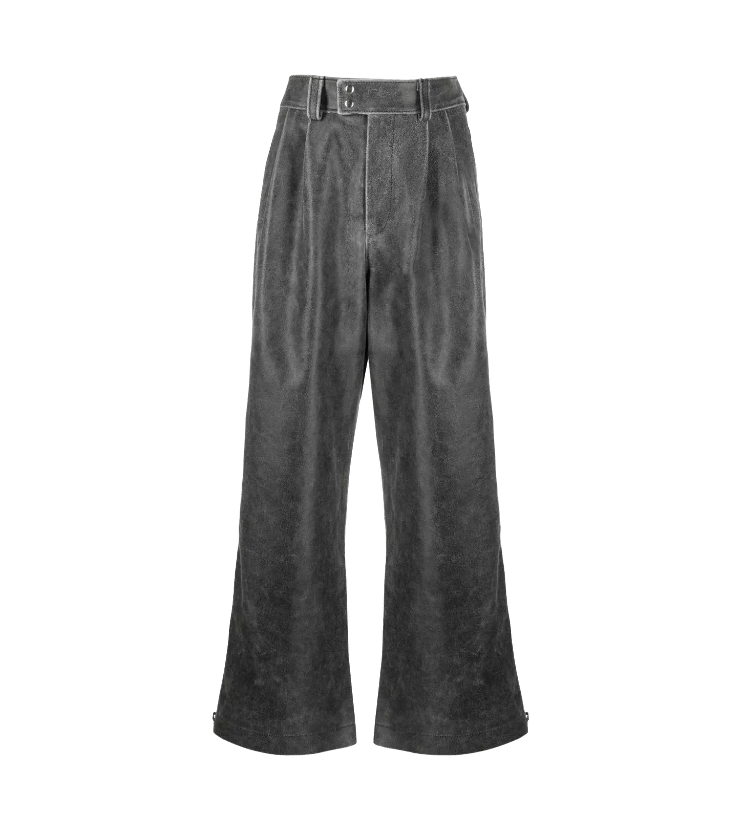 Vaquera - Weite Lederhose mit Gurt - Größe 29 - black