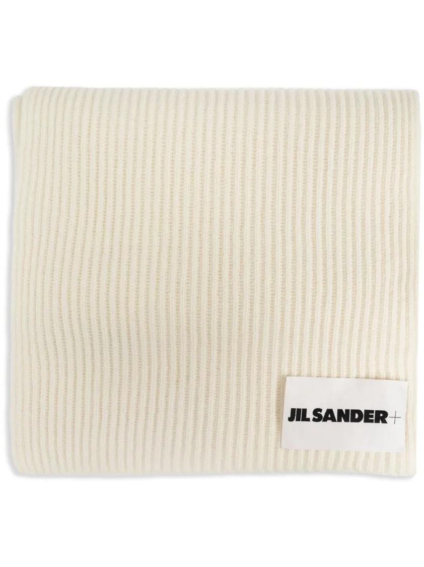 Jil Sander Tücher & Schals - White Logo Scarf - Gr. unisize - in Weiß - für Damen