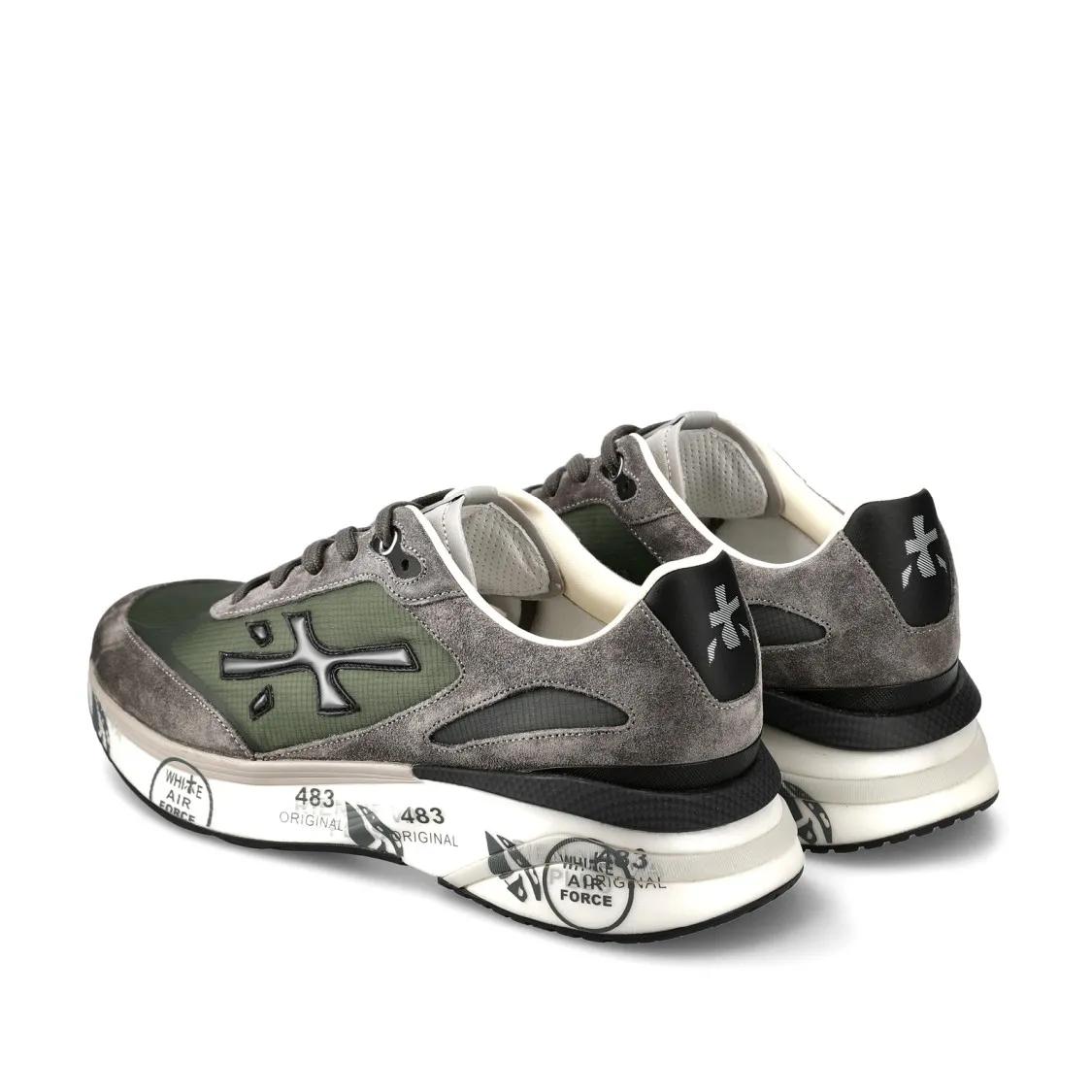 Thumbnail - Premiata Low-Top Sneaker - Moerun Sneakers In Gray Suede And Technical Fabric - Gr. 40 (EU) - in Grün - für Damen