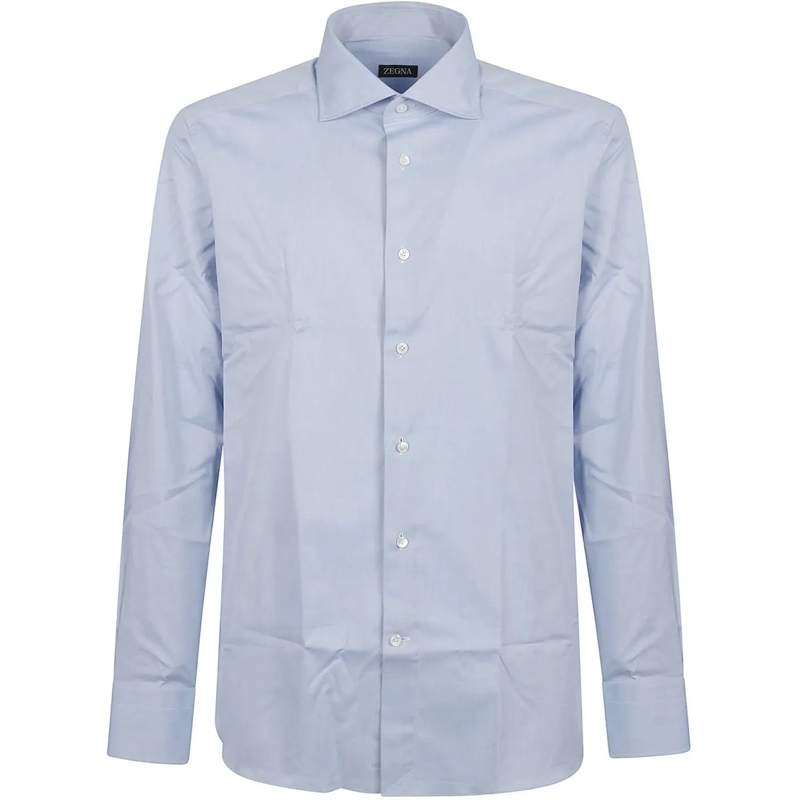 Zegna Legeres Oberteil Long Sleeve Shirt Blue blau