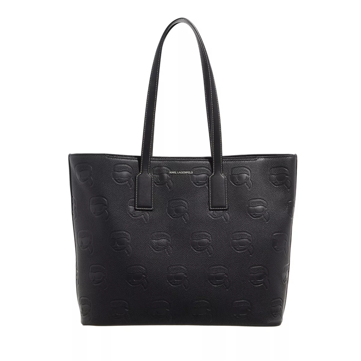 Karl Lagerfeld K Ikonik 2.0 Leath Tote Black Shopping Bag