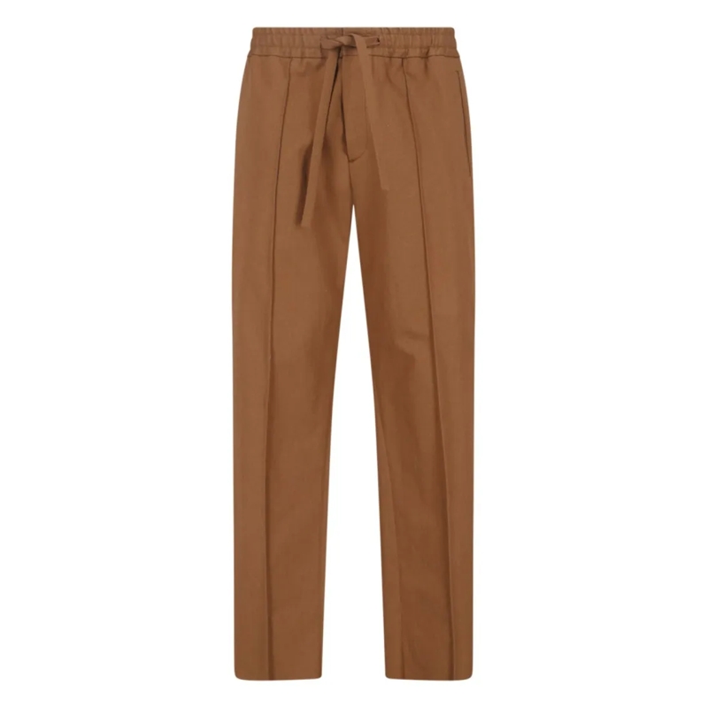Valentino Garavani joggingbroek Cotton Trousers, Brown, Adjustable Drawstring Wais Brown