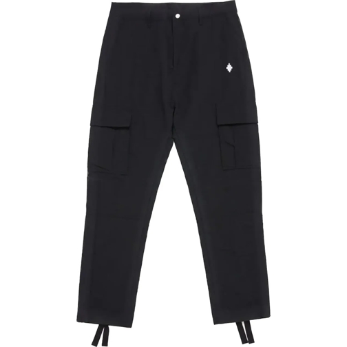 Marcelo Burlon Pantalon décontracté Cross Nylon Cargo Pants Black White schwarz