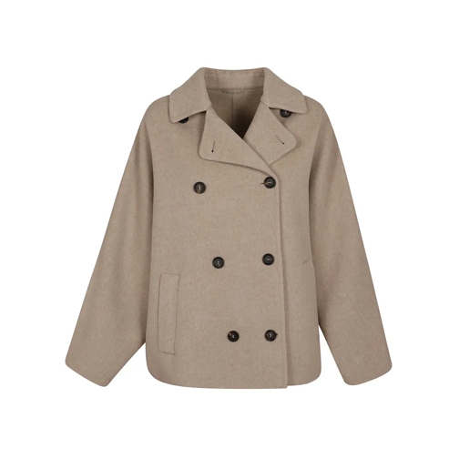 Brunello Cucinelli Übergangsjacke Double-Knit Caban In Virgin Wool And Cashmere Brown