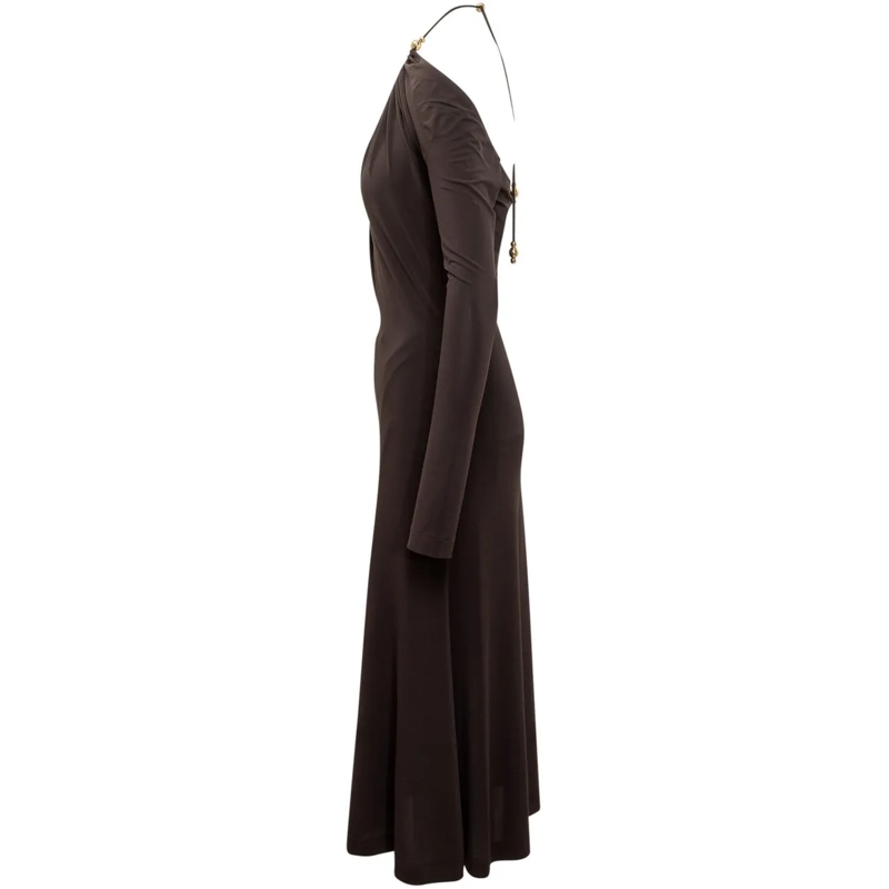 Salvatore Ferragamo Robe longue Abito in Crepe schwarz(Image 3)