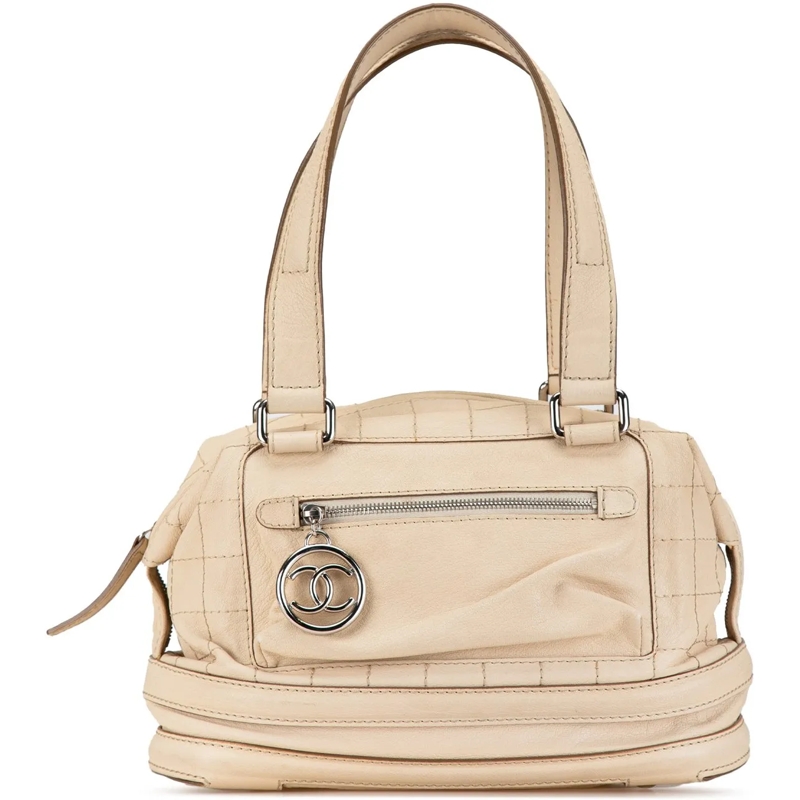 Chanel Tote Goatskin Square Stitch Essential Bowler braun