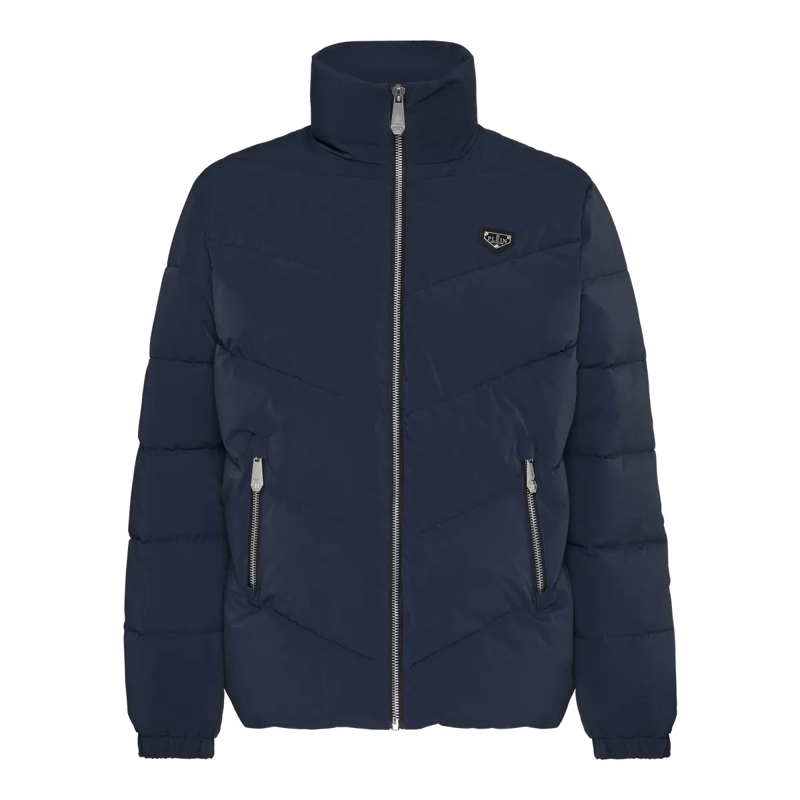 Philipp Plein Lederjacke Jacke dunkel-blau